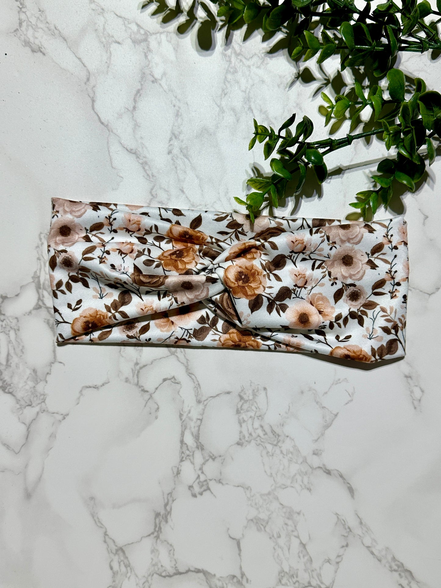 Watercolor Boho Flowers Twist Headband