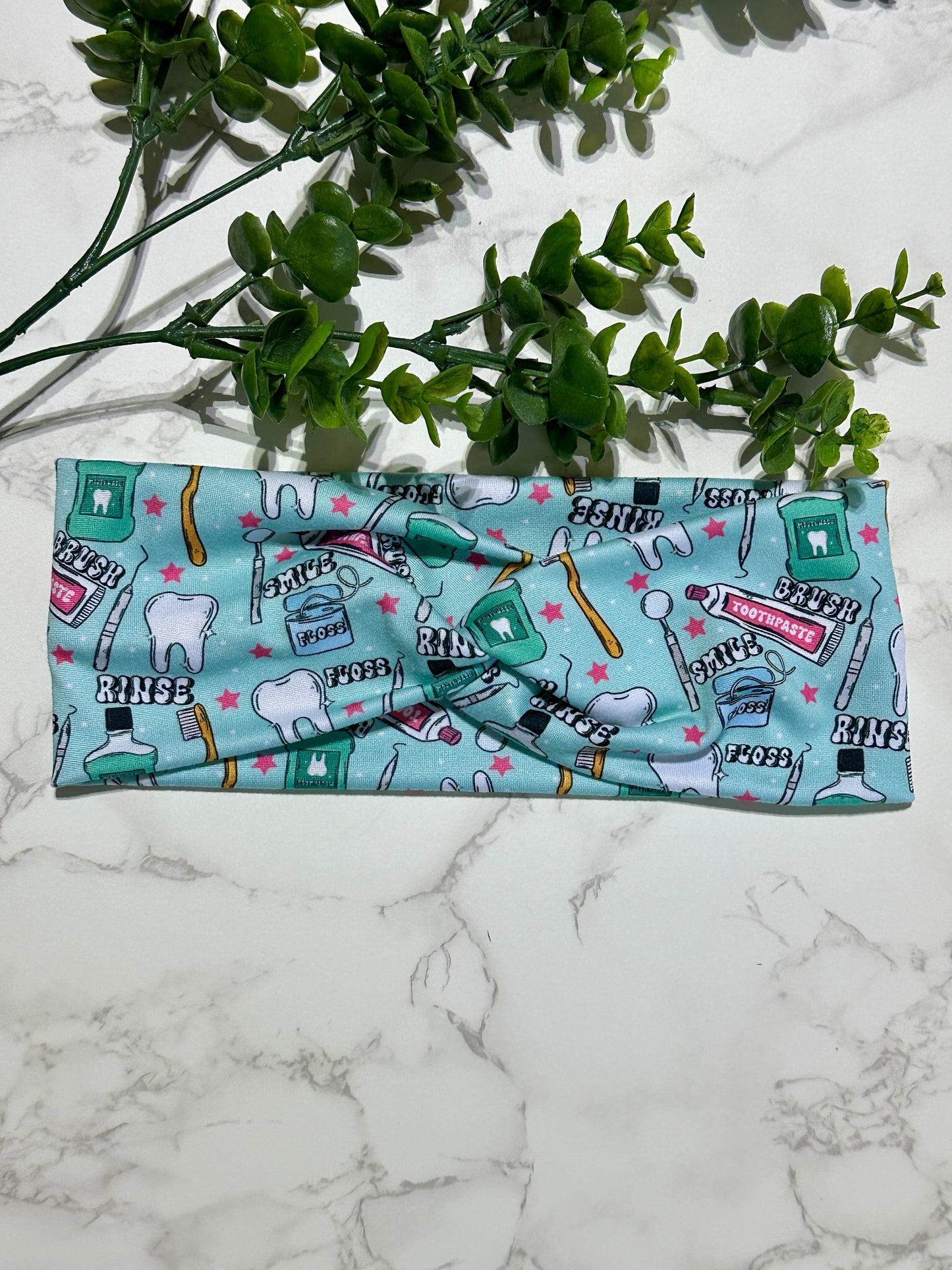 Floss, Brush, Smile Dental Twist Headband