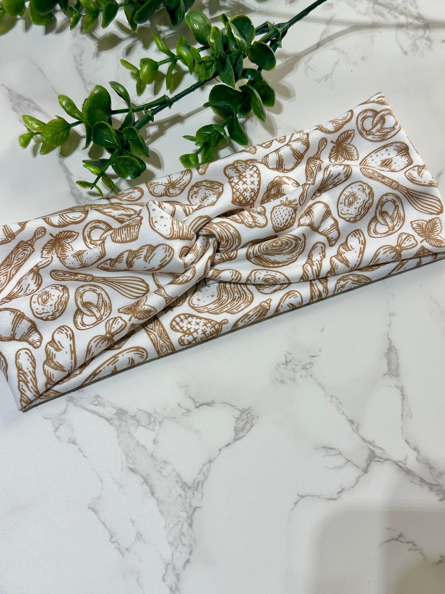 Sourdough Bread White Background Twist Headband