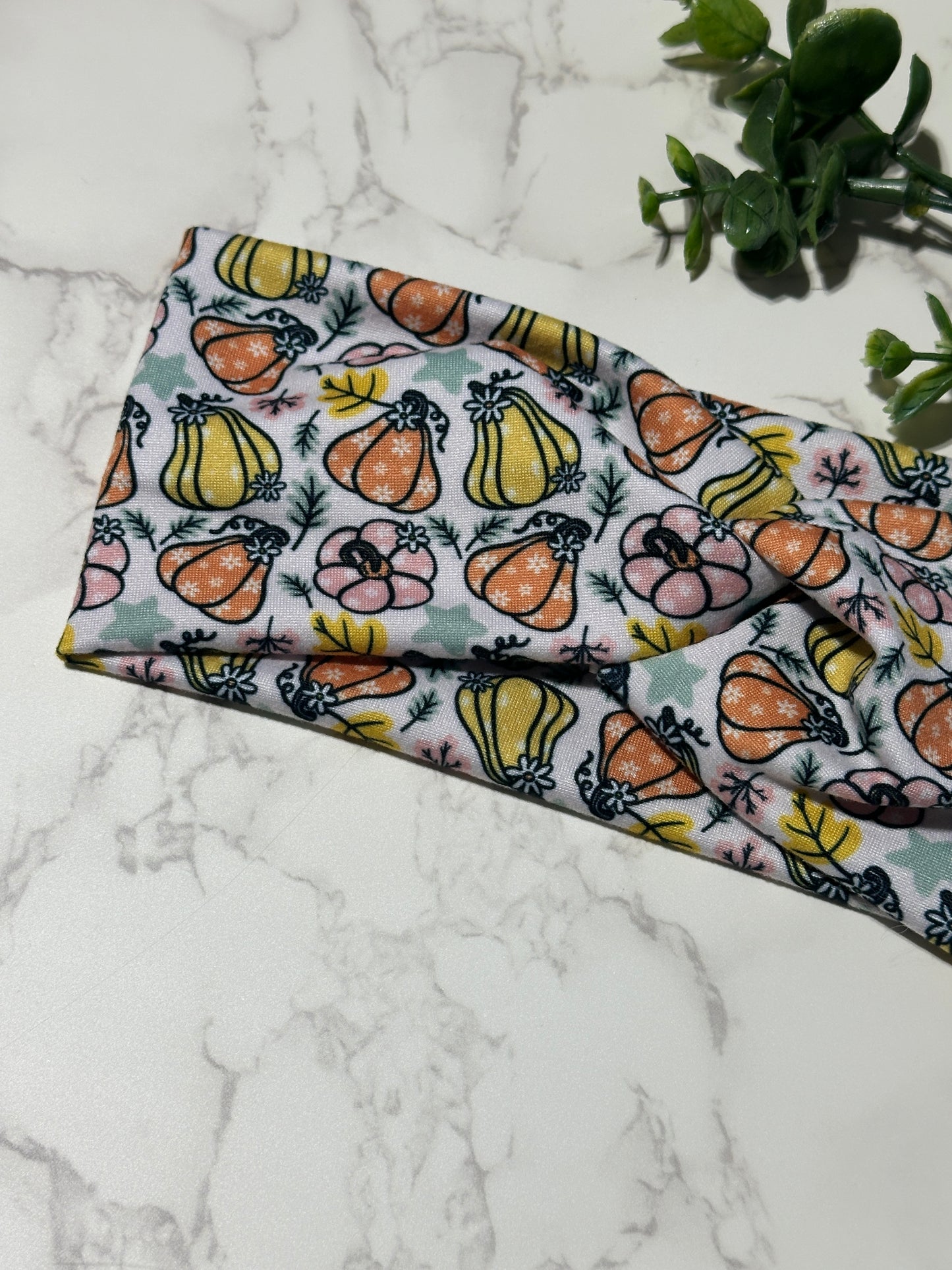 Sketchy Pumpkins Twist Headband