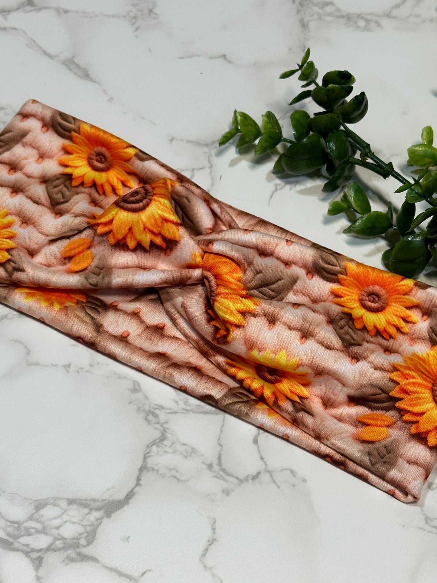 Fall Sunflower Twist Headband