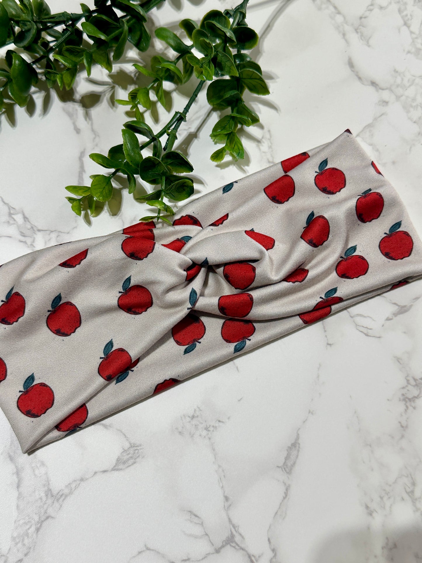 Back to School Twist Headband - Apples