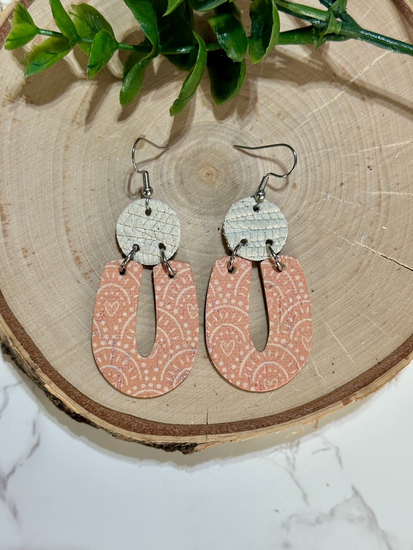 “U” Earrings - Boho Coral Rainbows