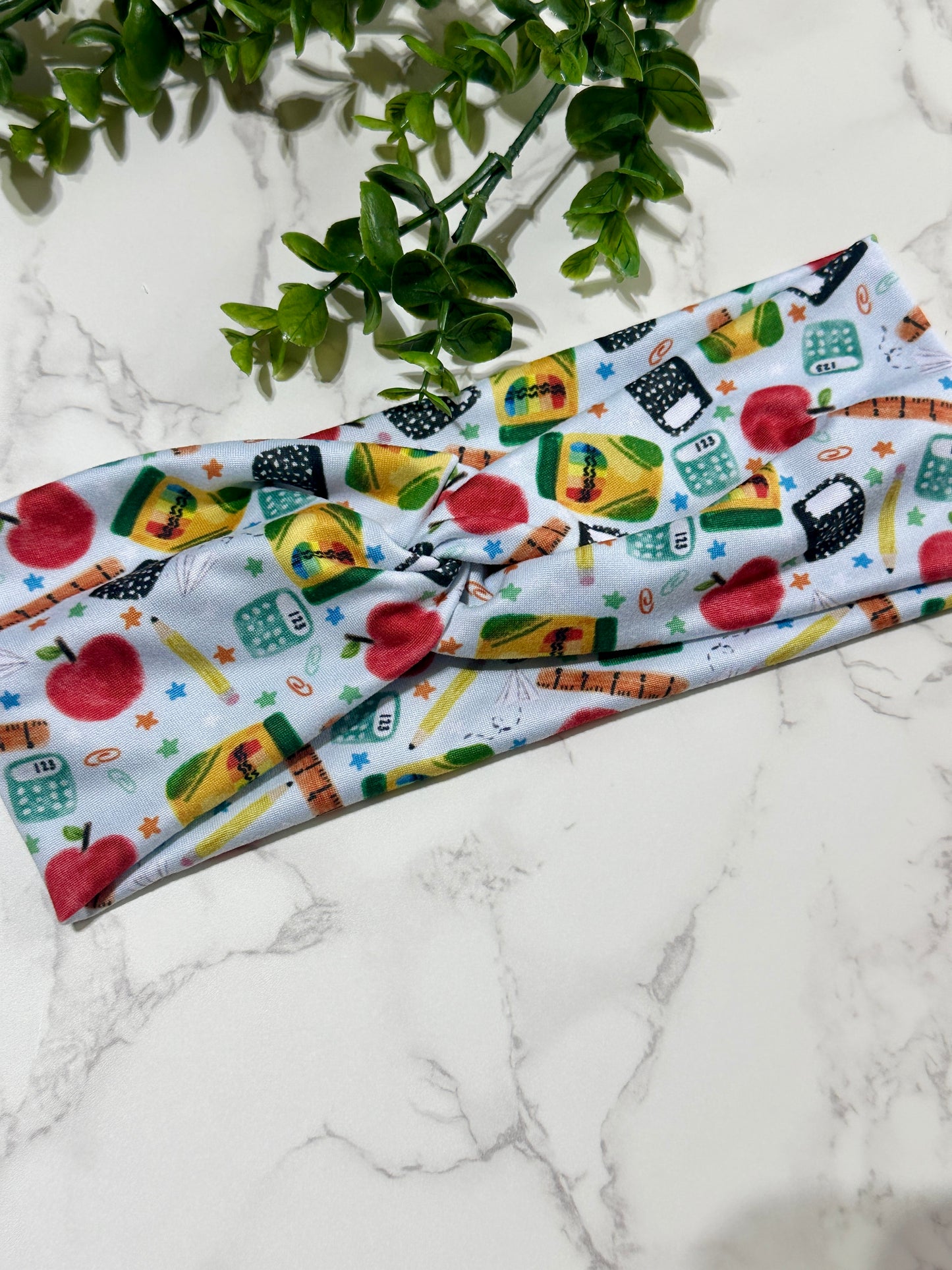 Back to School Twist Headband - School Supplies