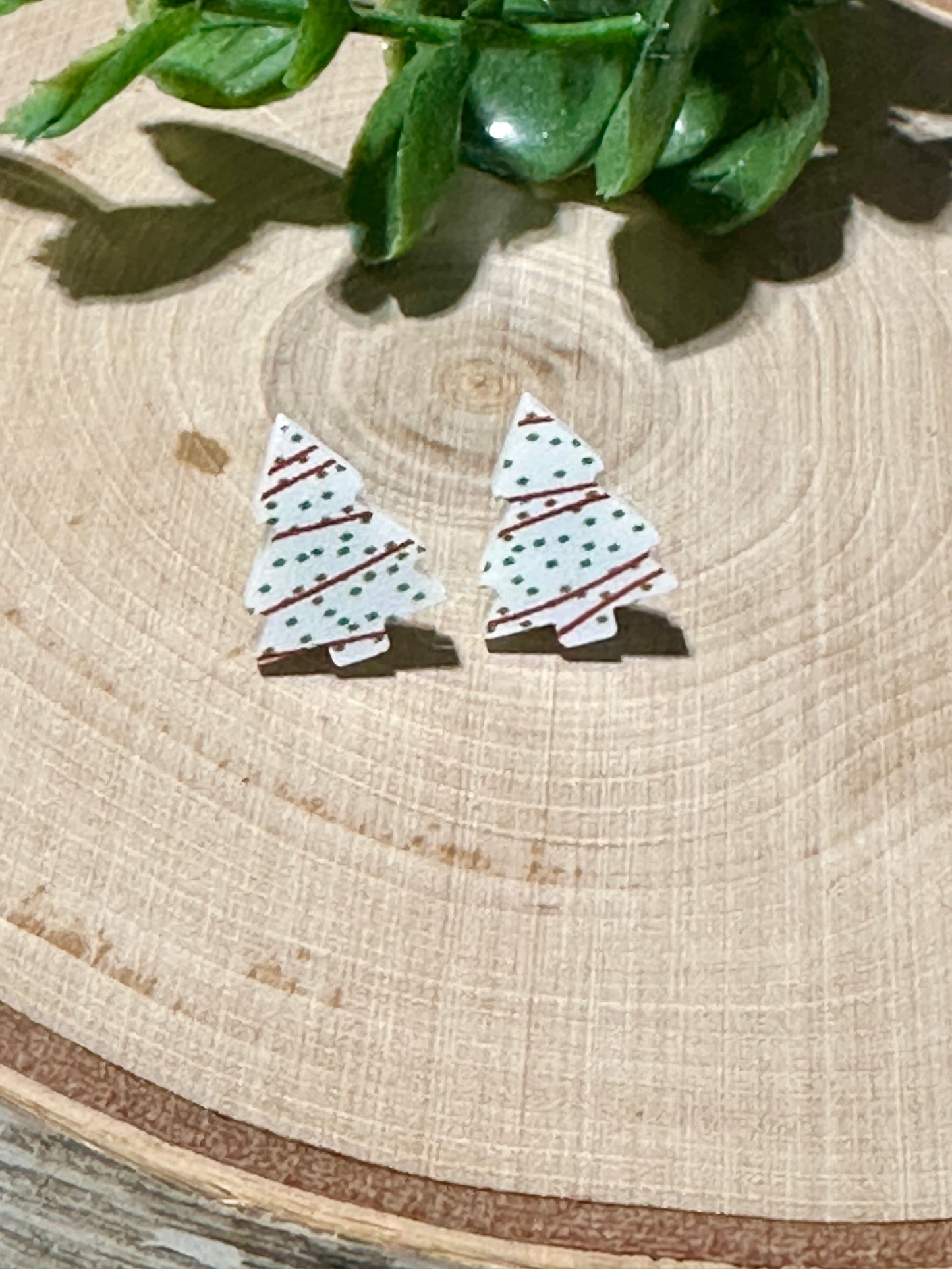 Christmas Tree Cake Stud Earrings