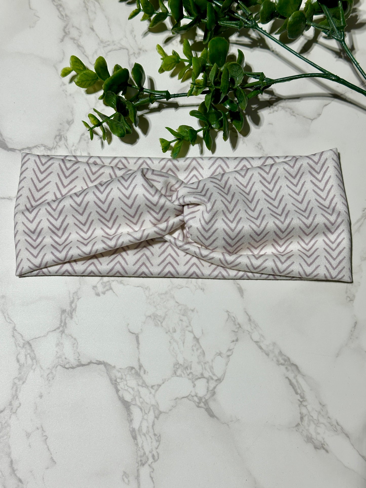Muted Purple Chevron Twist Headband