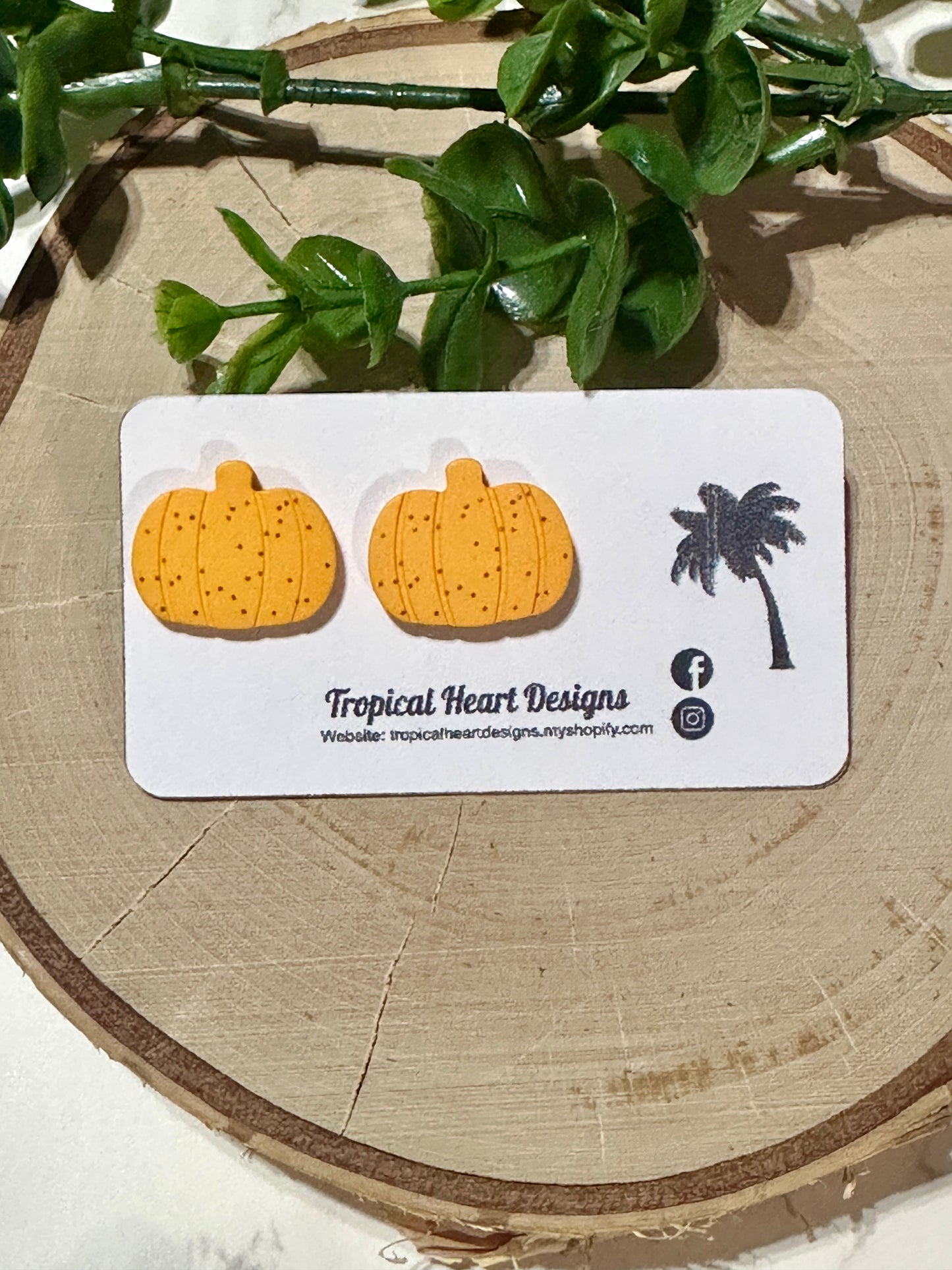 Statement Stud Earrings - Pumpkins