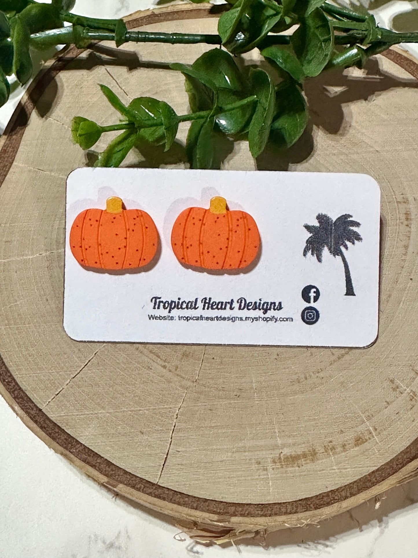 Statement Stud Earrings - Pumpkins