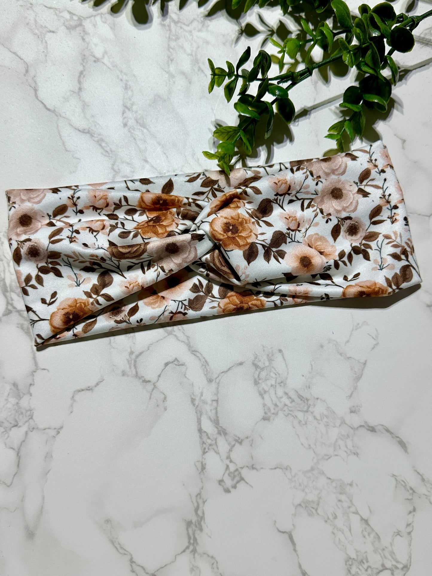Watercolor Boho Flowers Twist Headband