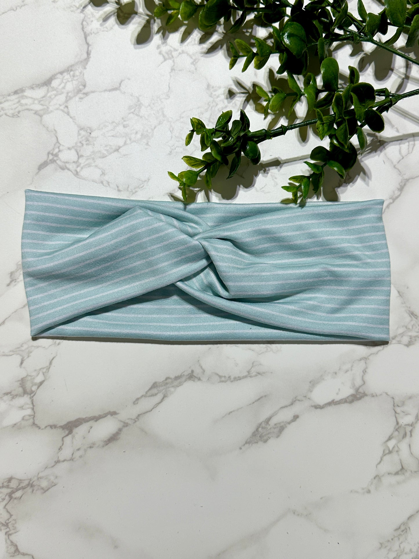Blue/White Stripes Twist Headband