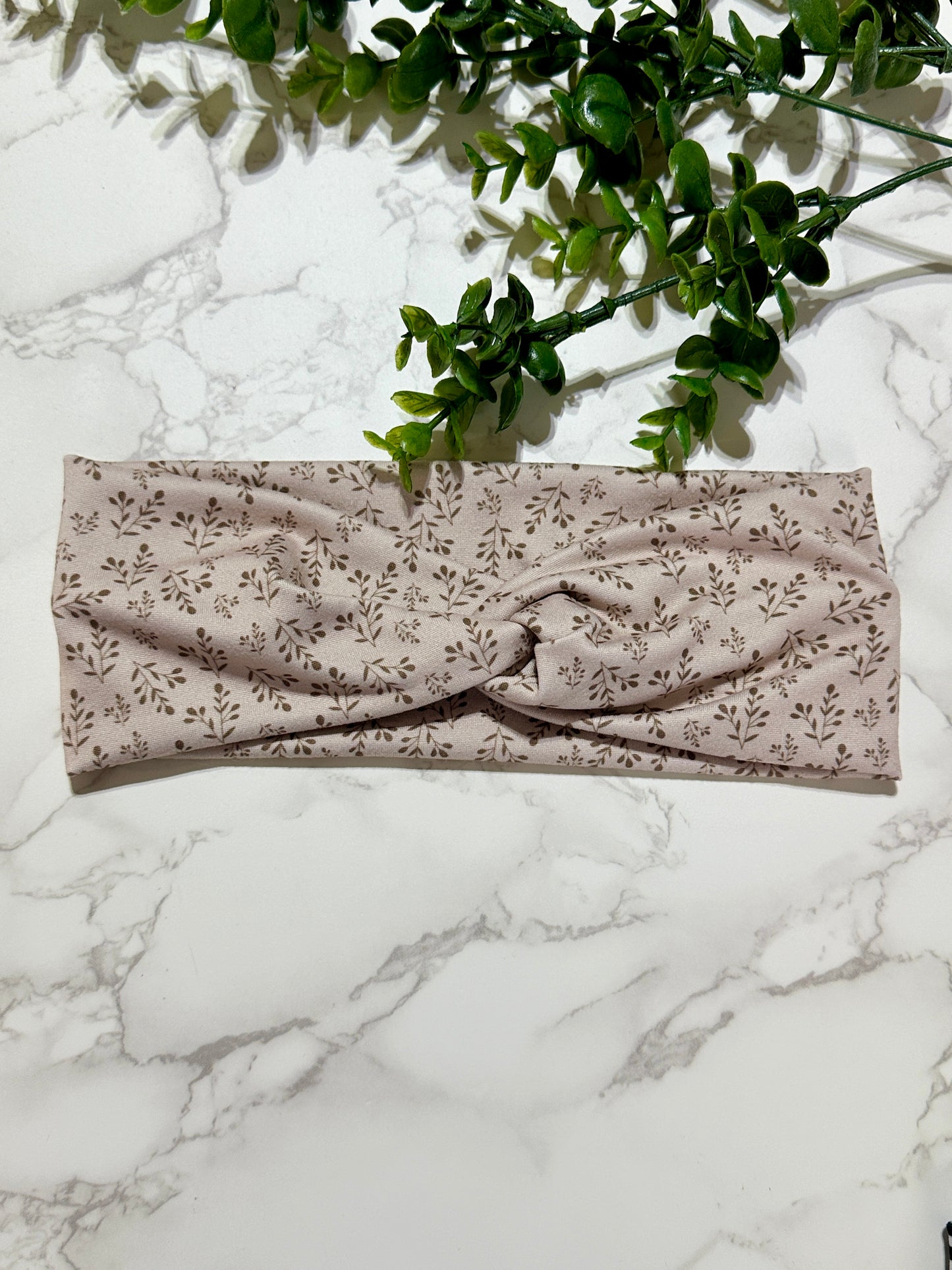 Taupe Leaves Twist Headband