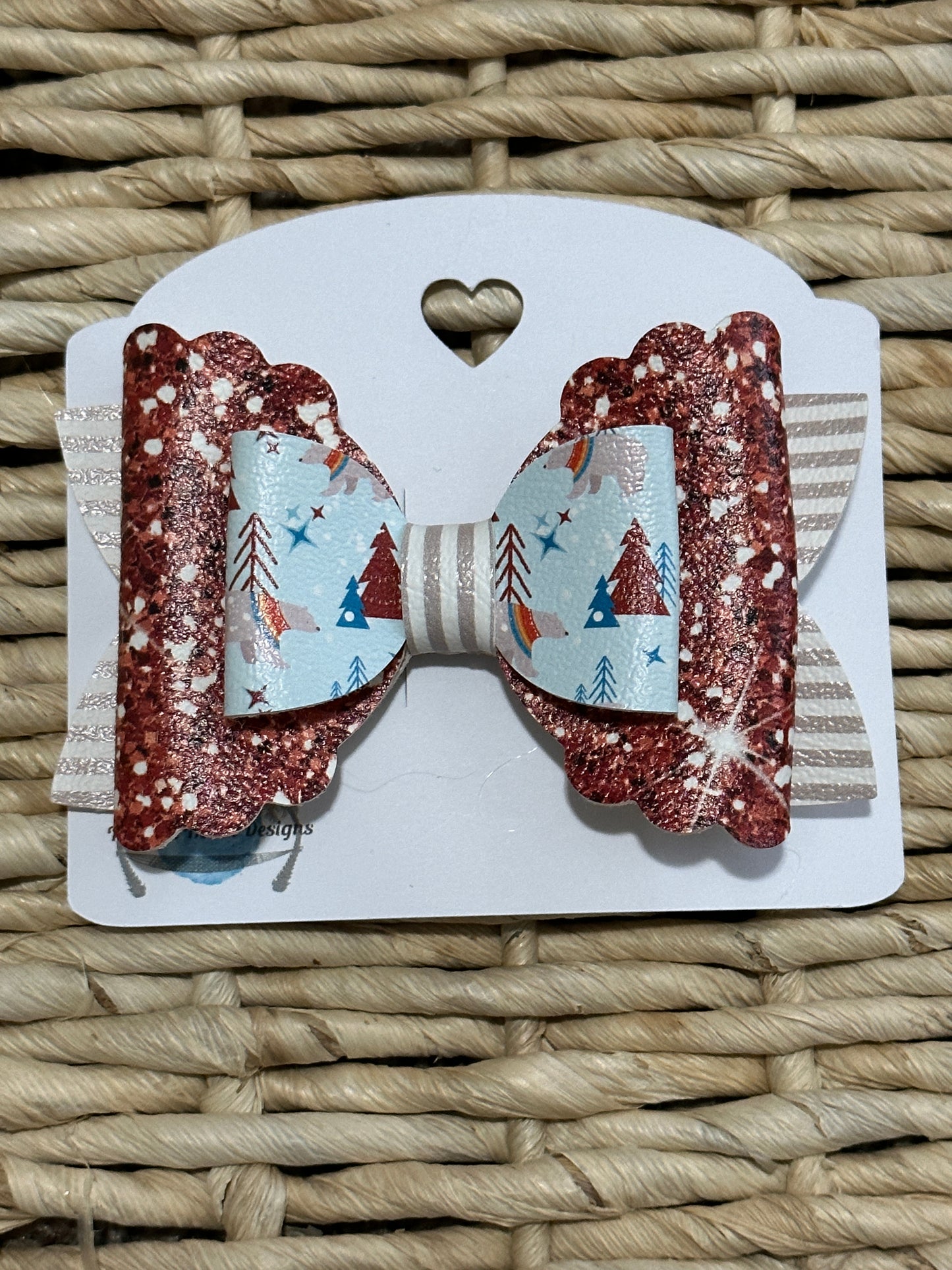 Red Christmas Time Hair Bow