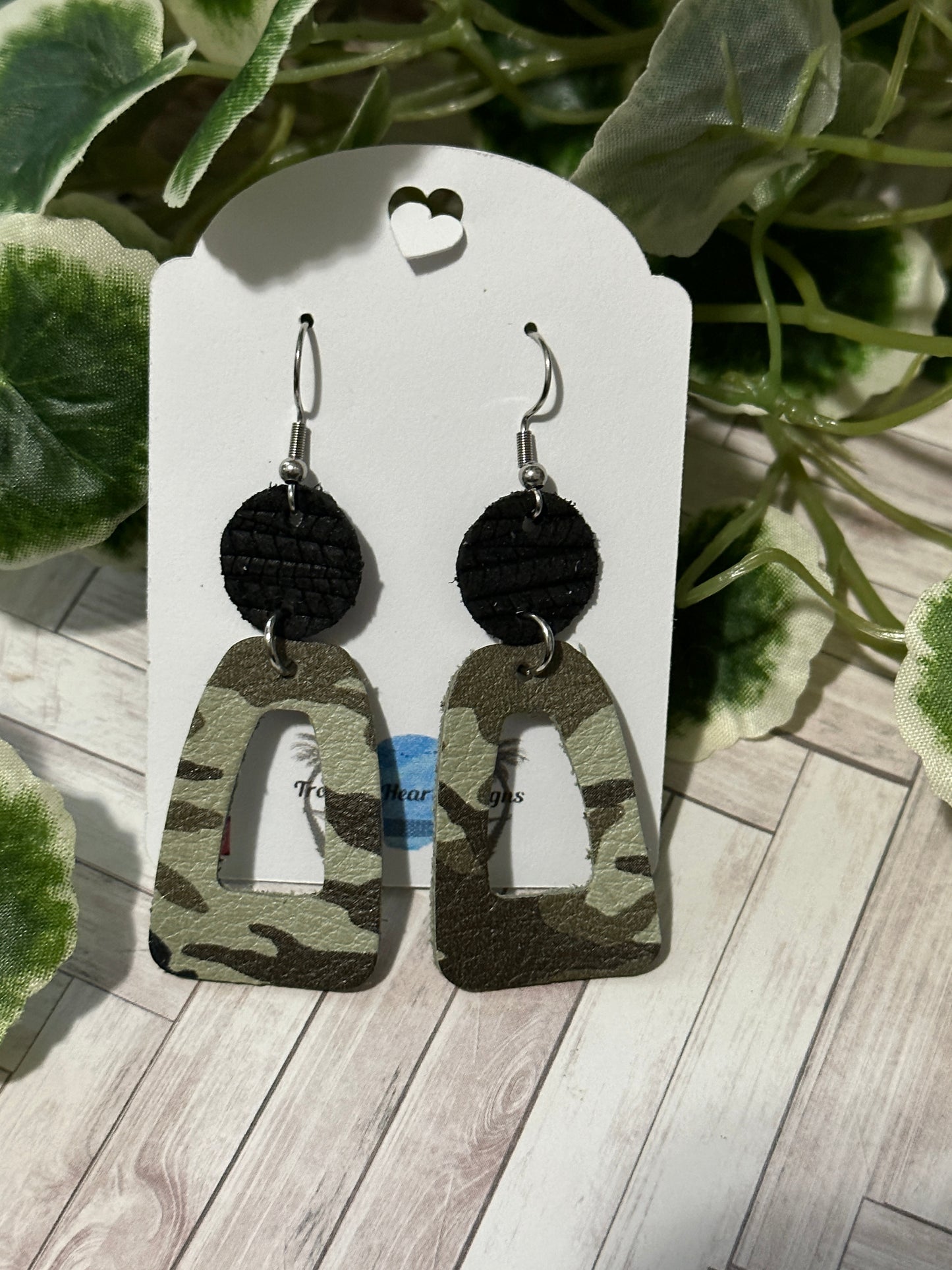Camo Open Wedge Earrings
