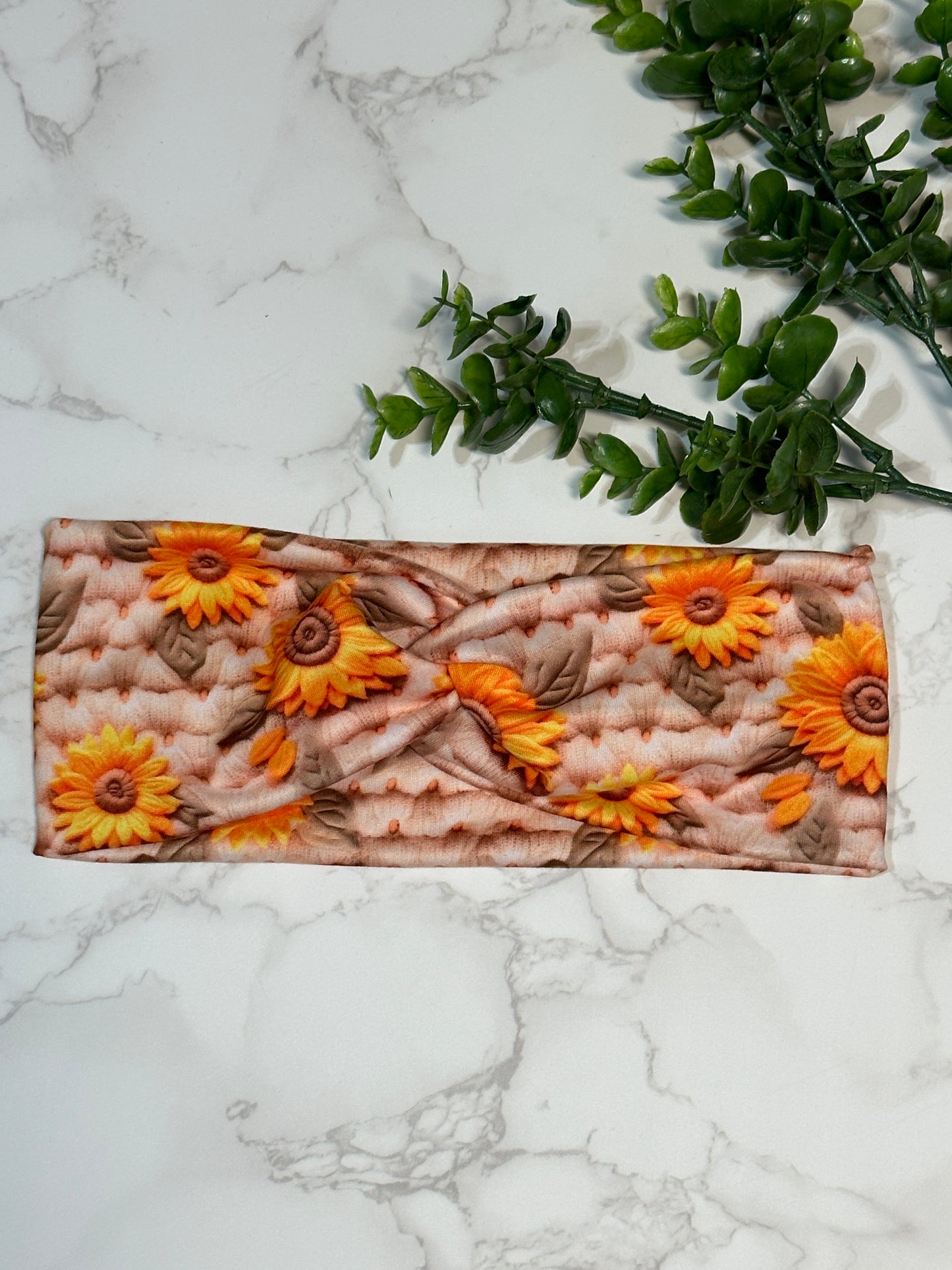 Fall Sunflower Twist Headband