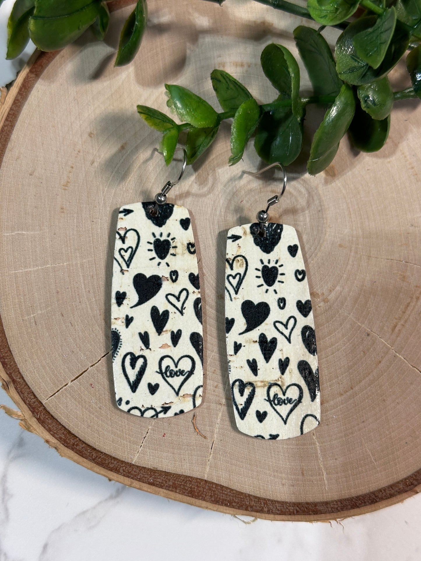 Valentine Hearts Bar Earrings - Multiple patterns