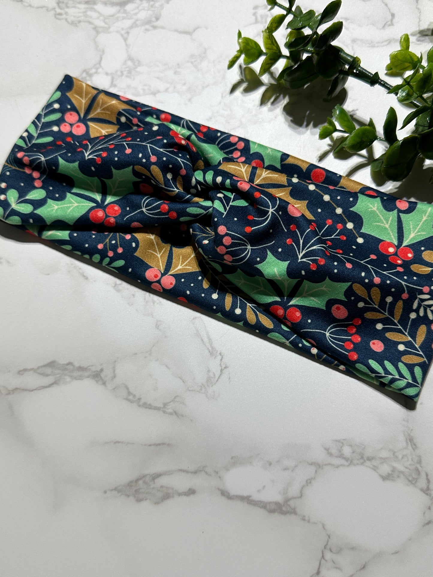 Christmas Holly Twist Headband