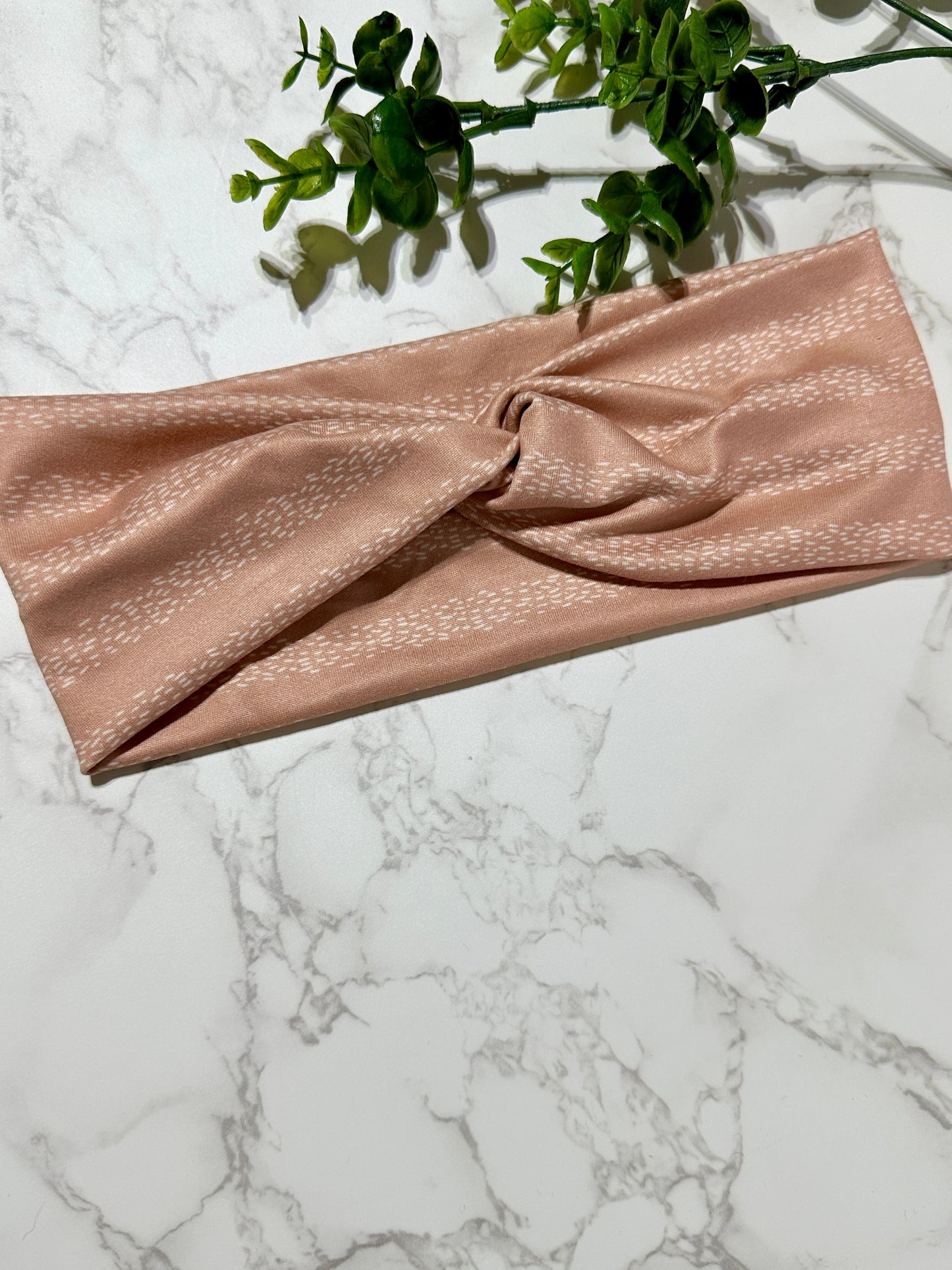 Terracotta Dotted Stripes Twist Headband
