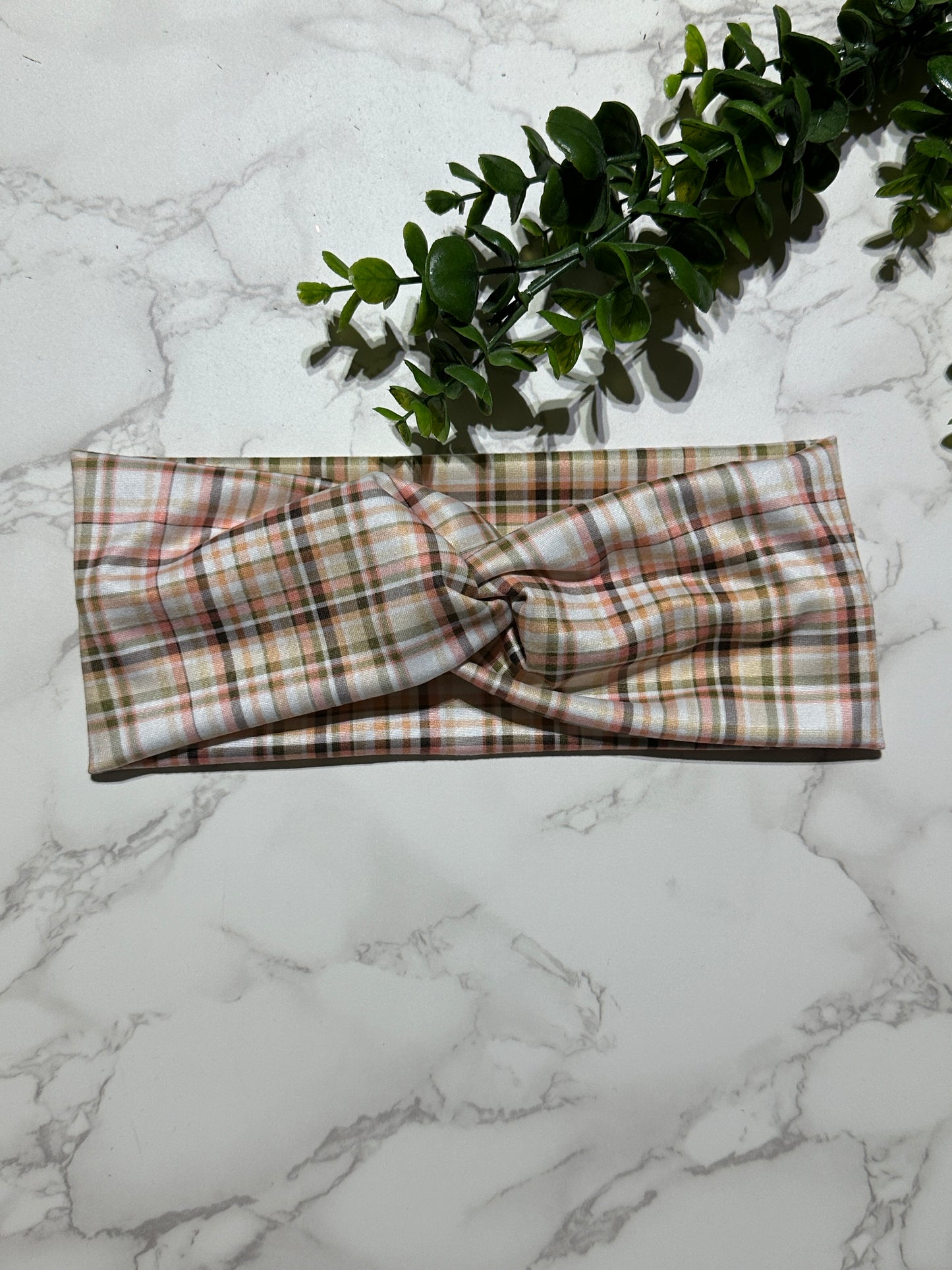 Fall Plaid Twist Headband