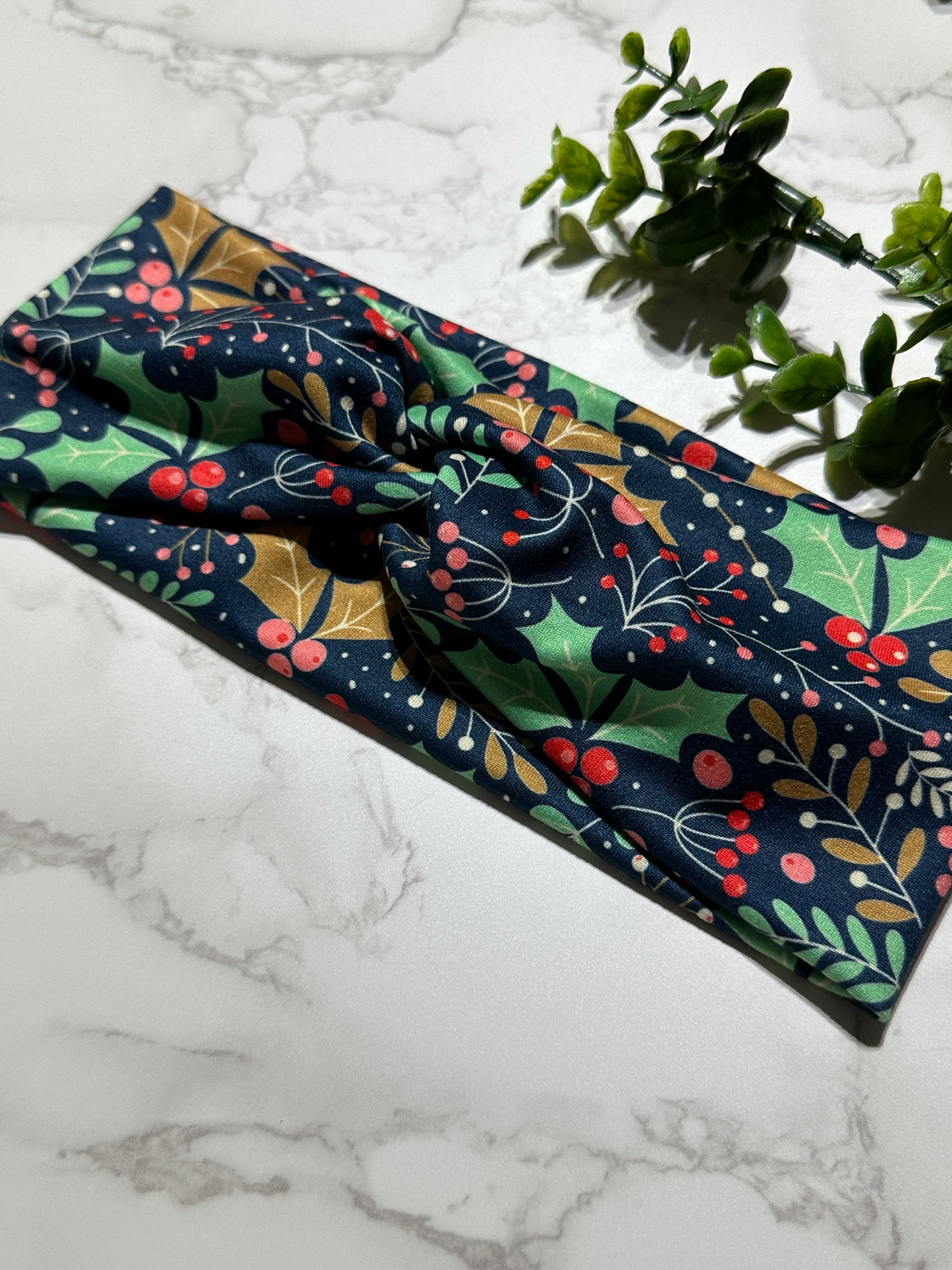 Christmas Holly Twist Headband