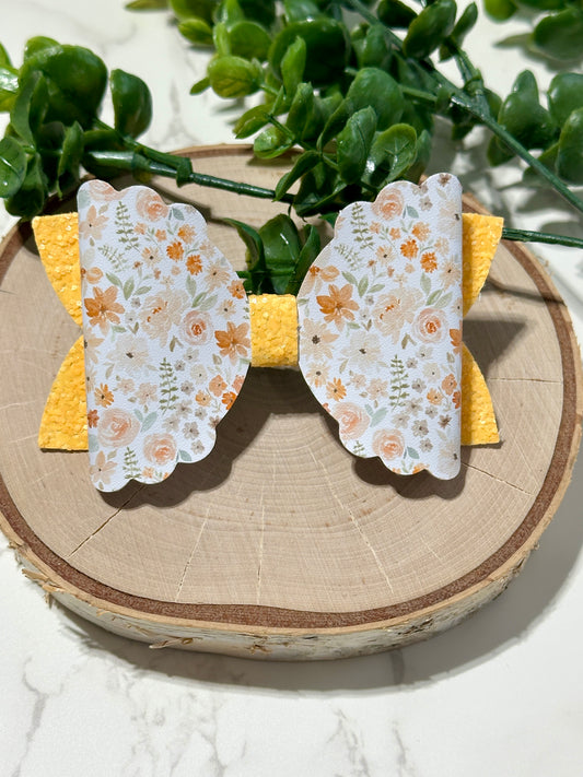 Yellow/Orange Floral Hairbow