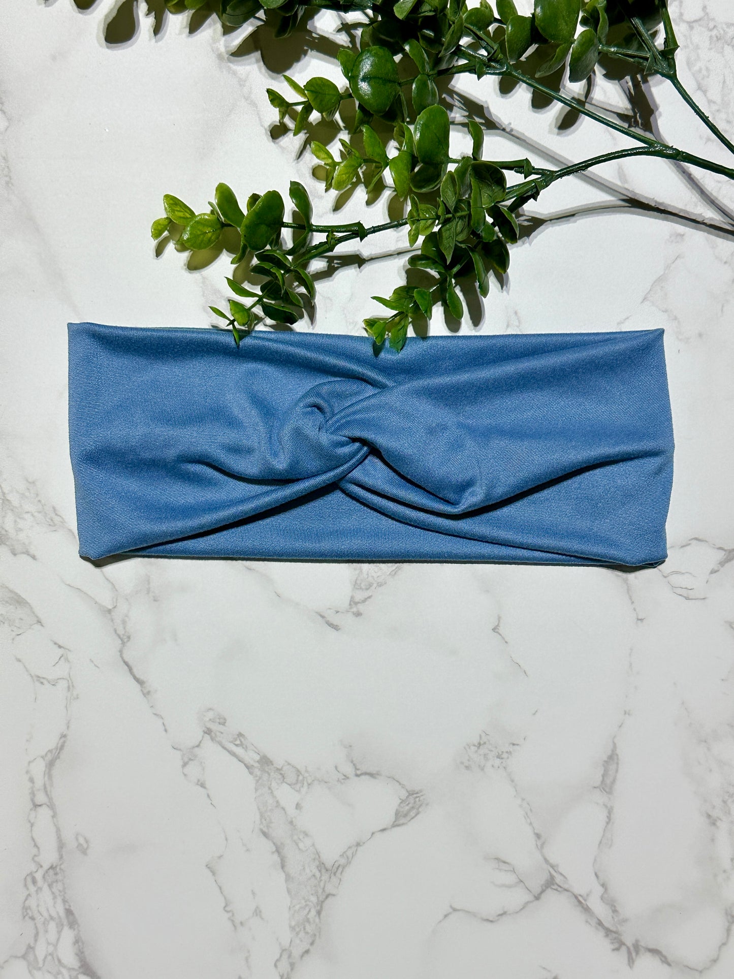 Solid Muted Blue Twist Headband