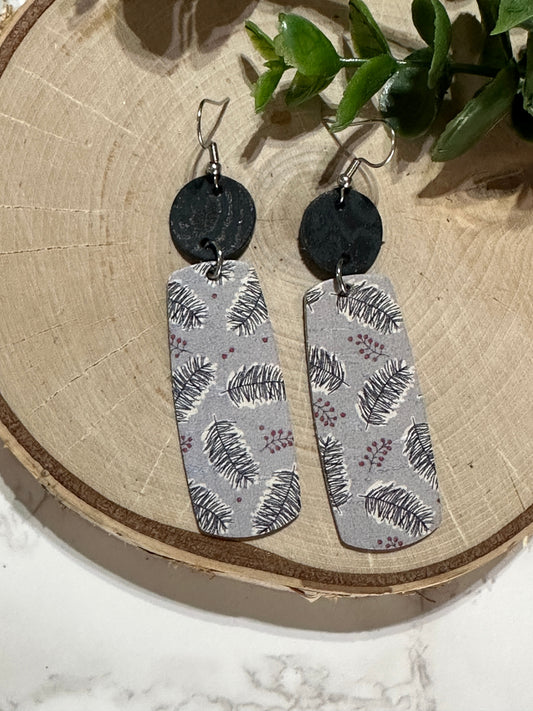 Christmas Ferns Bar Earrings