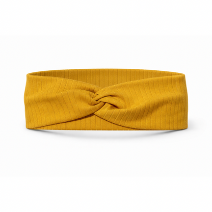 Solid Mustard Ribbed Twist Headband
