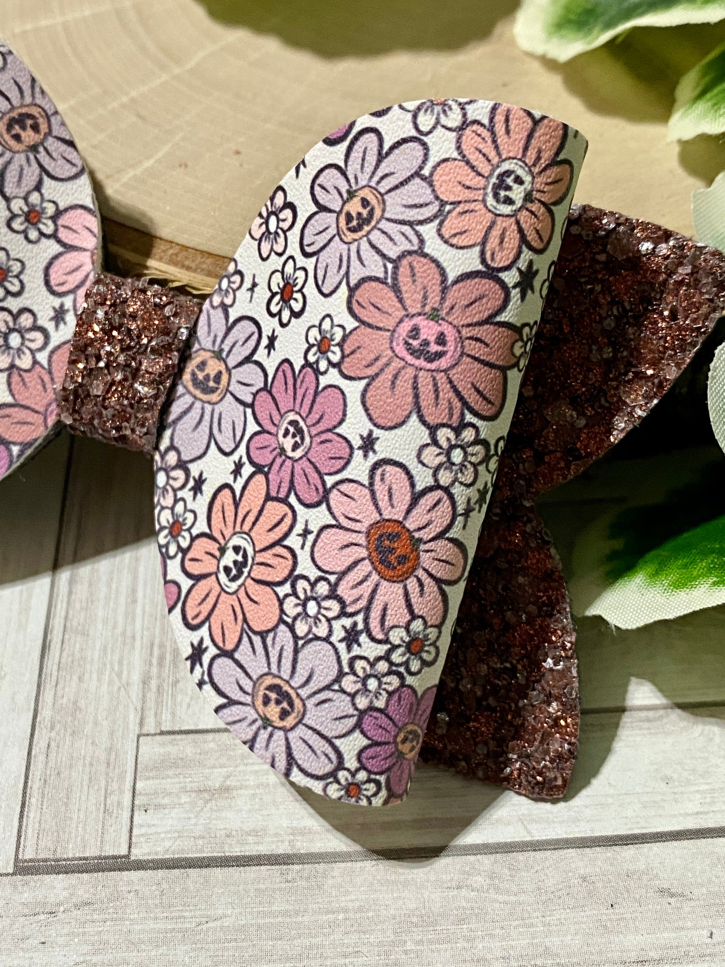 Pumpkin flower hair bow
