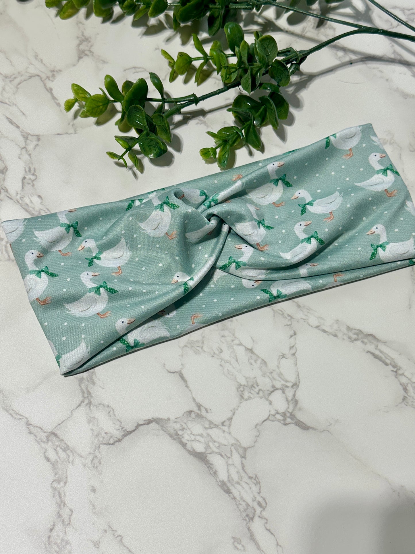 Silly Goose on Mint Twist Headband
