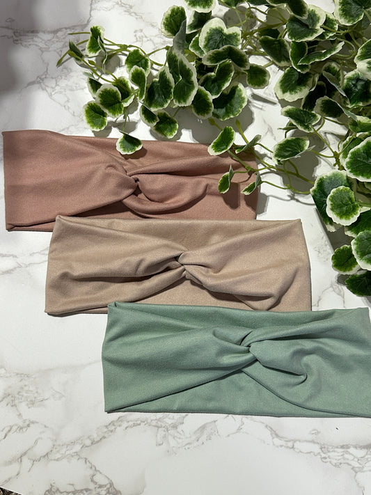Solid Neutral Twist Headband -Multiple Colors