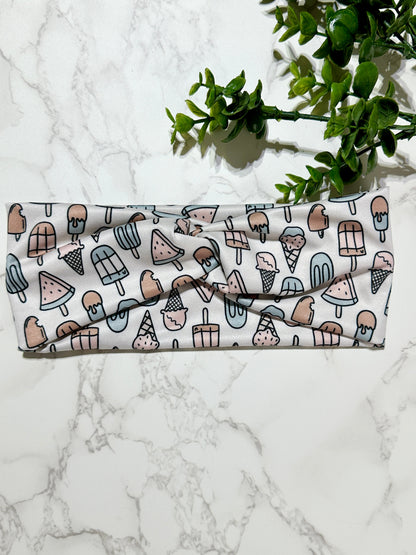 Boho Neutral Ice Cream Twist Headband