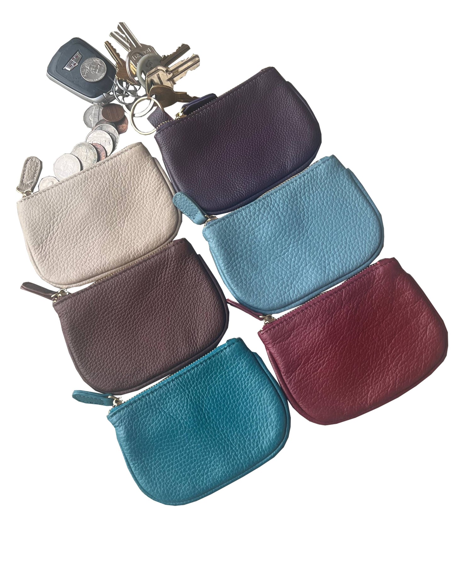 Genuine cowhide leather coin purse