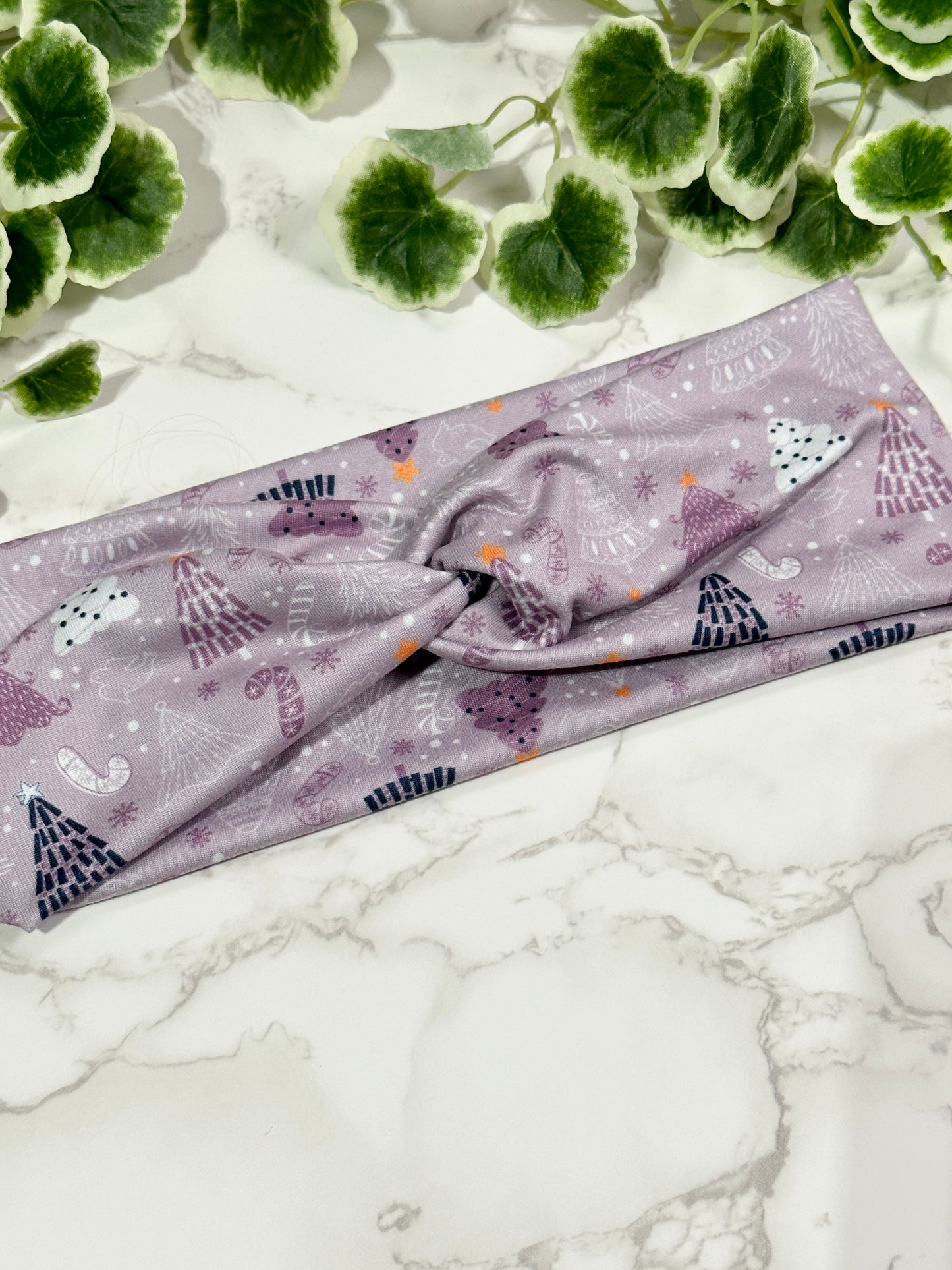 Purple Christmas Tree Twist Headband