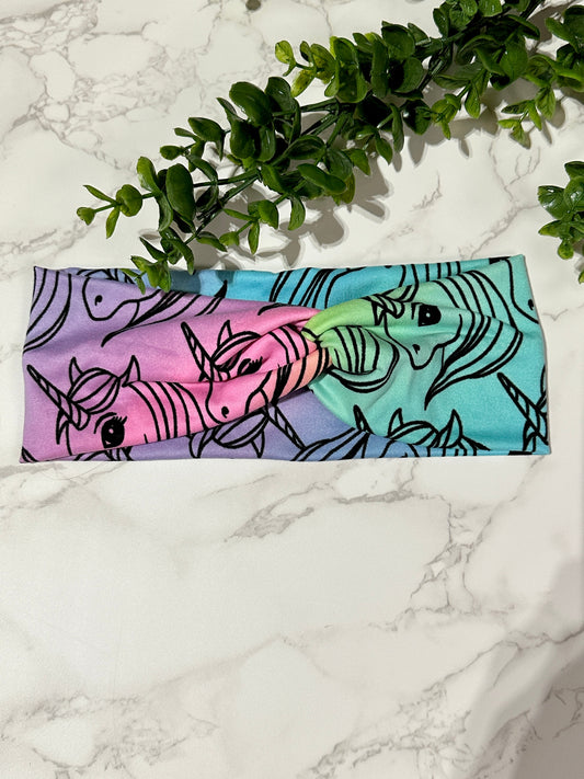 Rainbow Unicorn Twist Headband