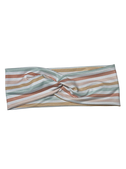 Neutral Boho Stripes Twist Headband