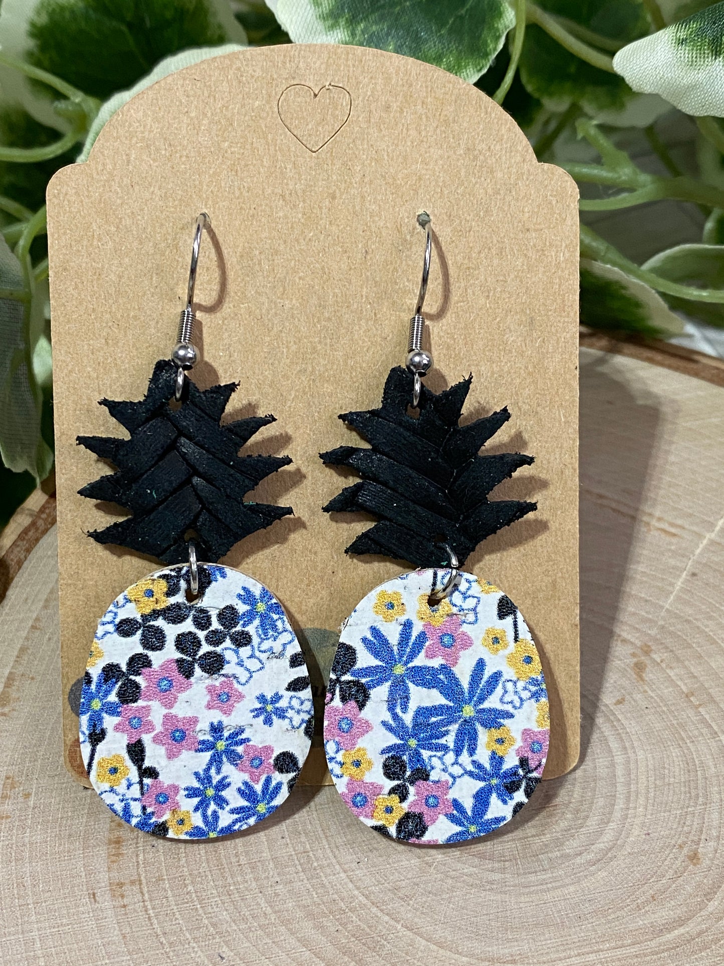 Floral pineapple earrings