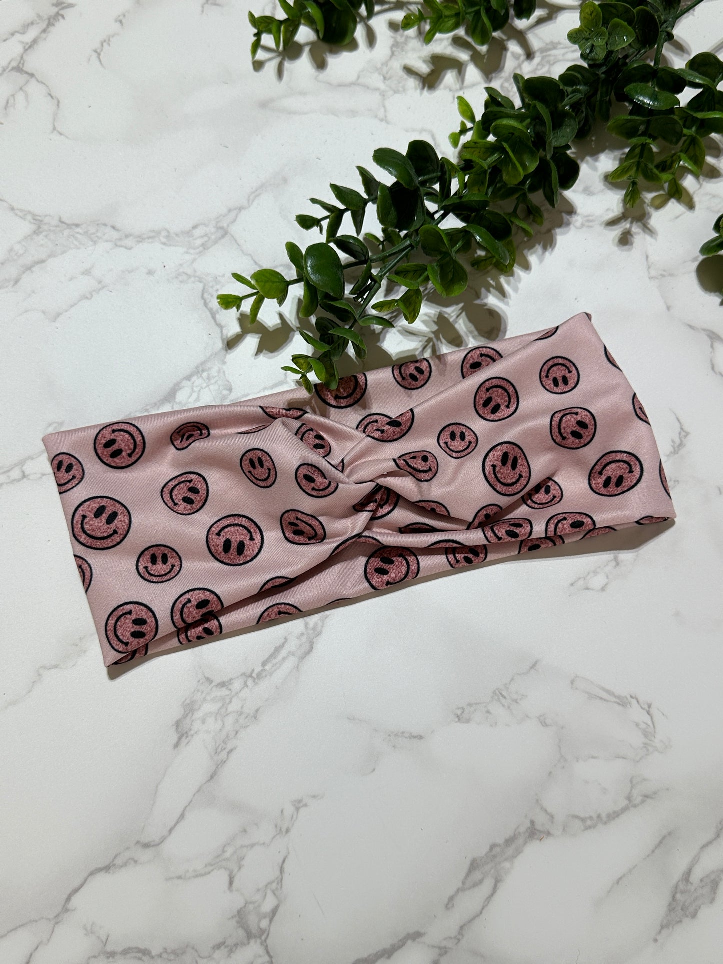 Pink Glitter Smiles Twist Headband