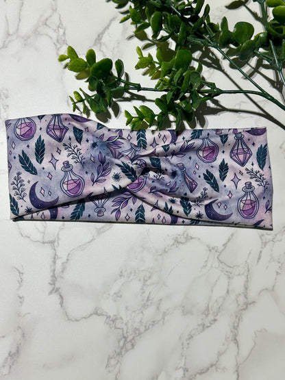 Purple Mystical Crystals Twist Headband