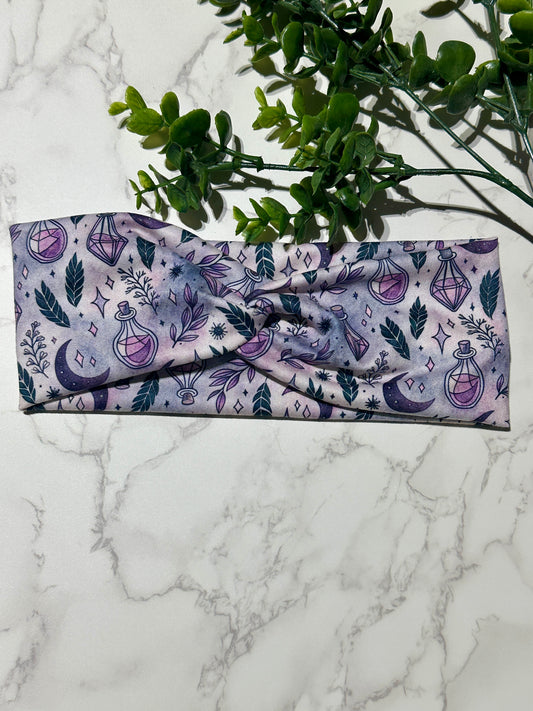 Purple Mystical Crystals Twist Headband