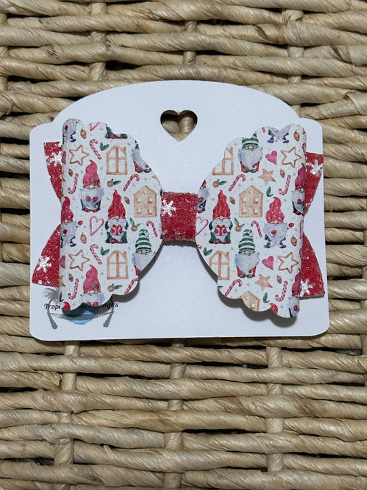 Christmas gnomes hairbow