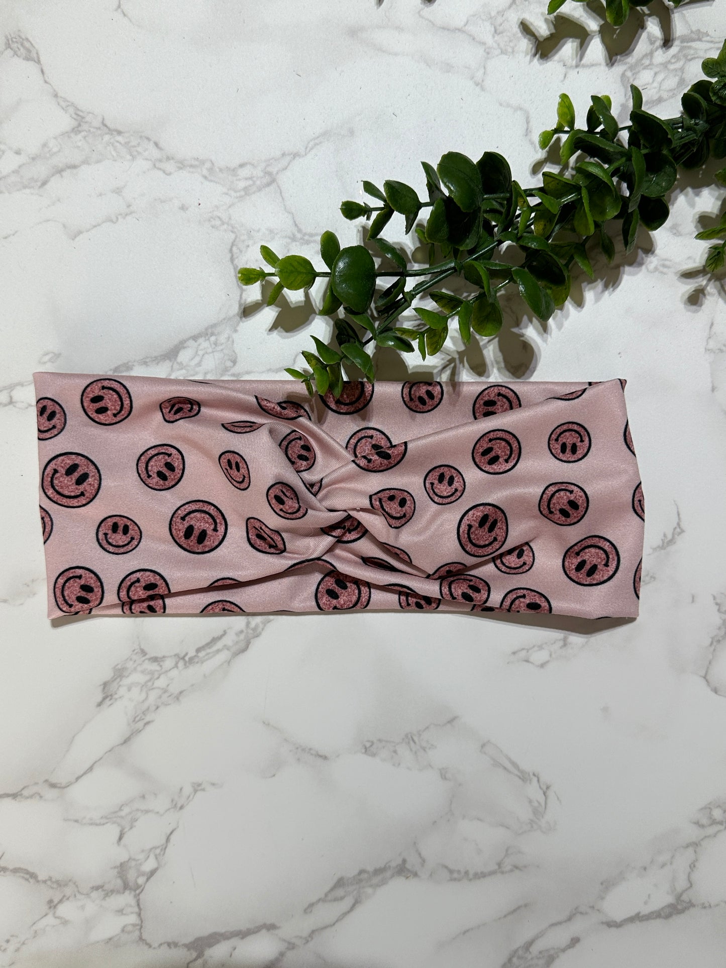 Pink Glitter Smiles Twist Headband