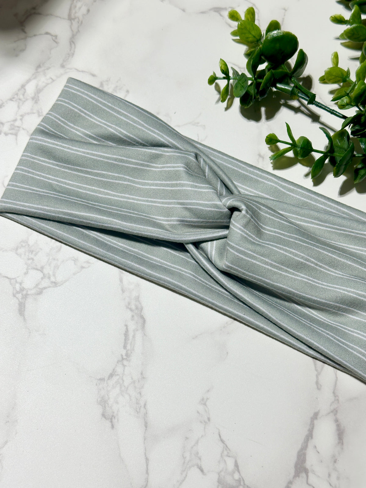 Scribble Stripes Dusty Sage Twist Headband