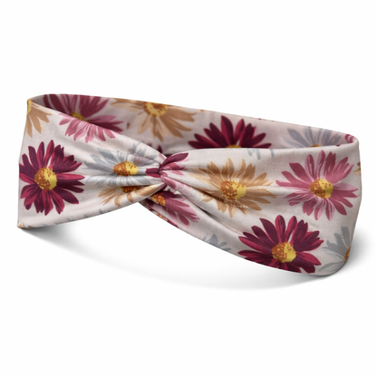 Large Purplish Daisies Twist Headband