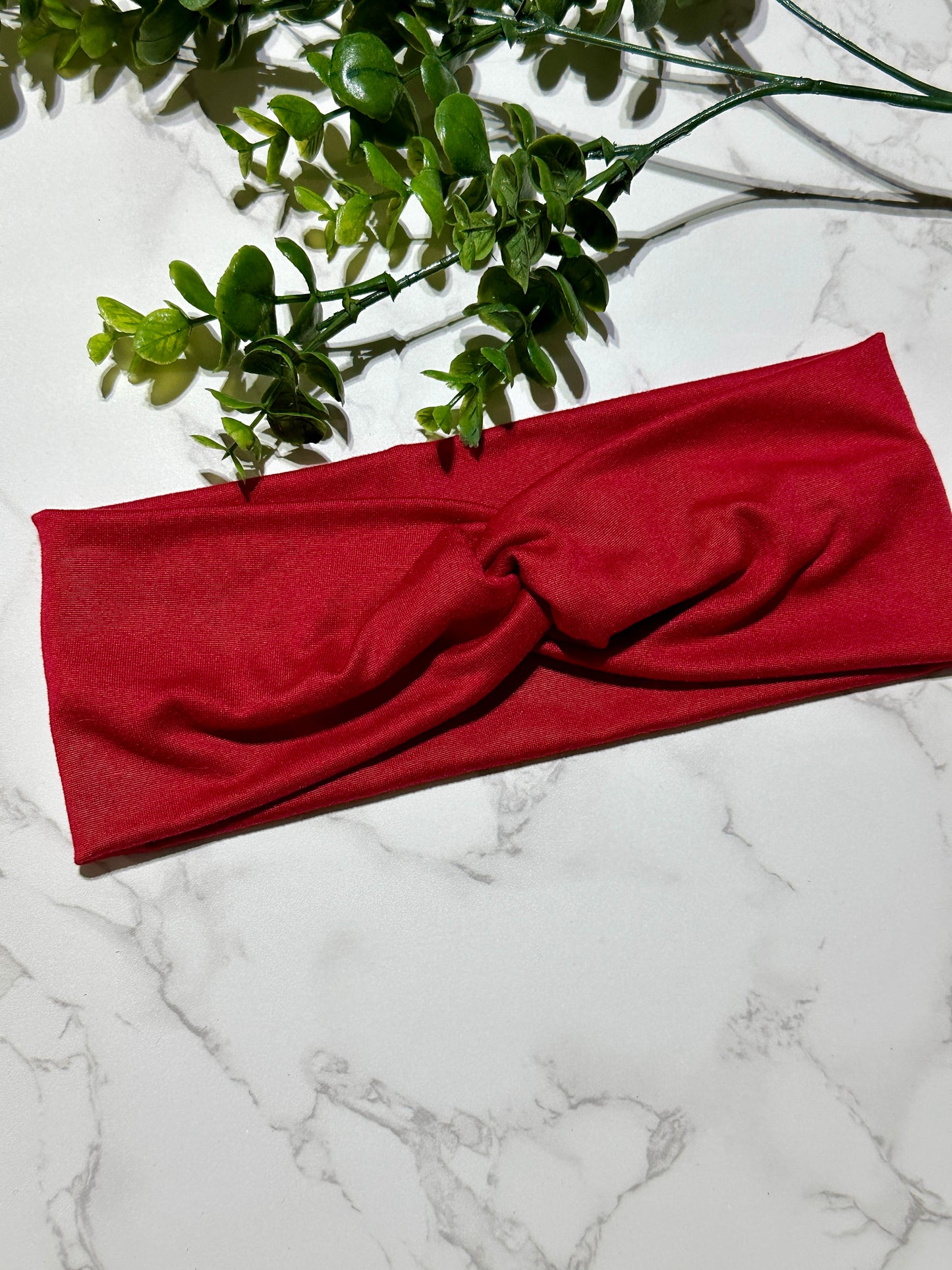 Solid Red Twist Headband