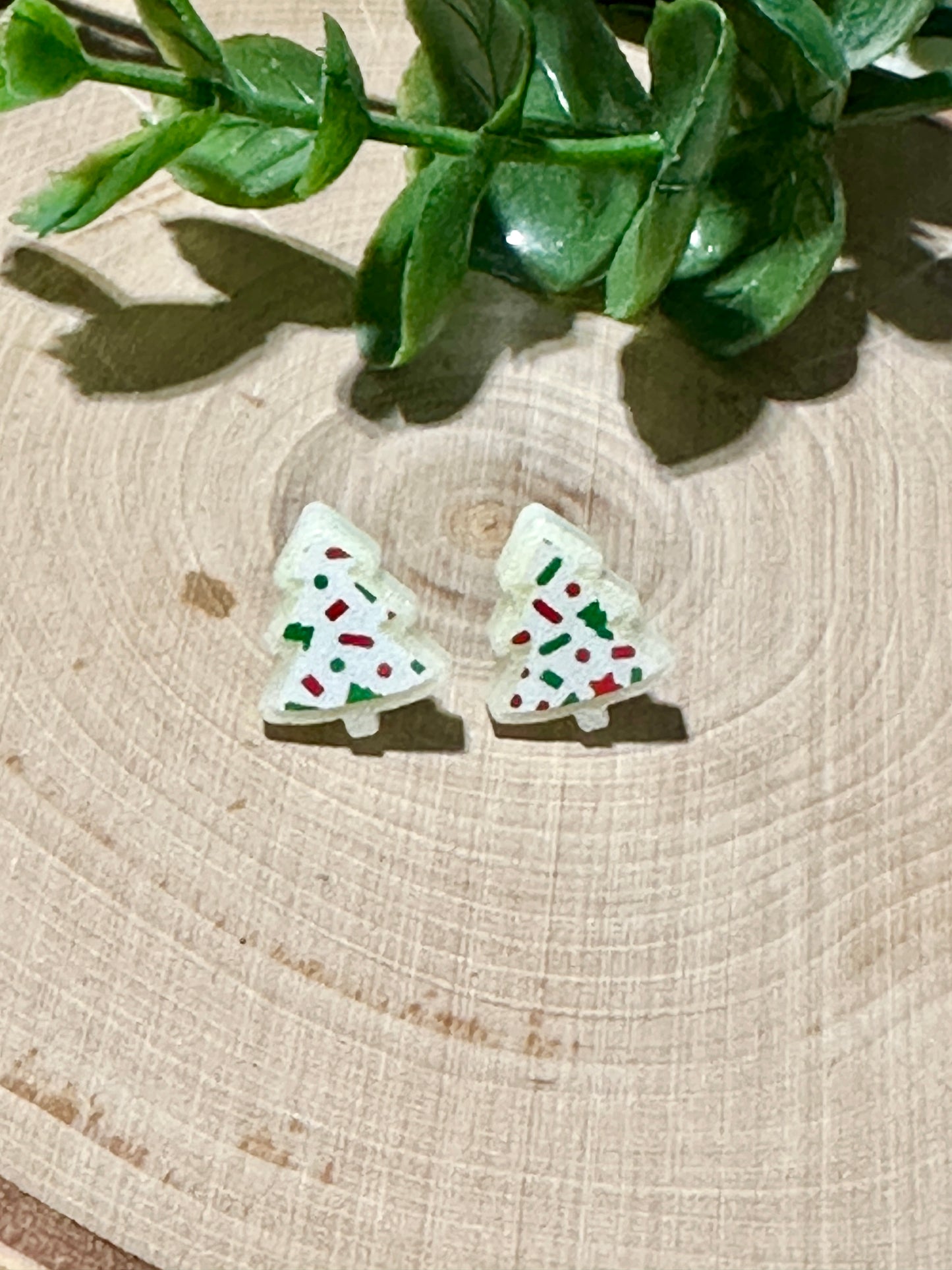 Christmas Cookie Tree Stud Earrings
