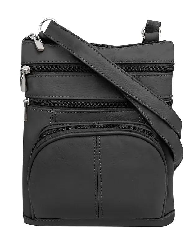 Genuine cowhide leather crossbody with phone pocket