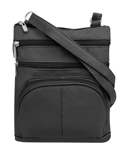 Genuine cowhide leather crossbody with phone pocket