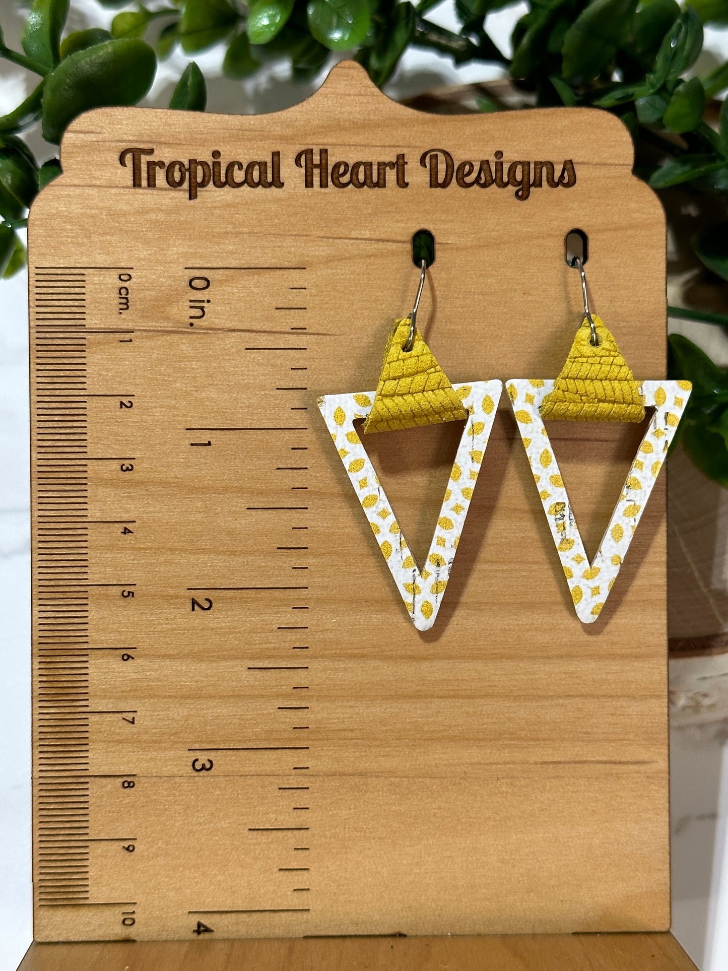 Yellow Dots Geometric Earrings - Multiple Shapes