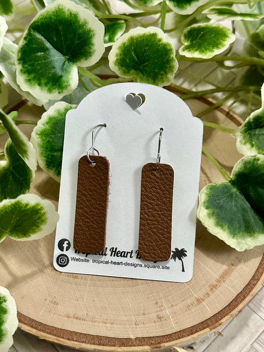 Mini Bar Earrings - Brown