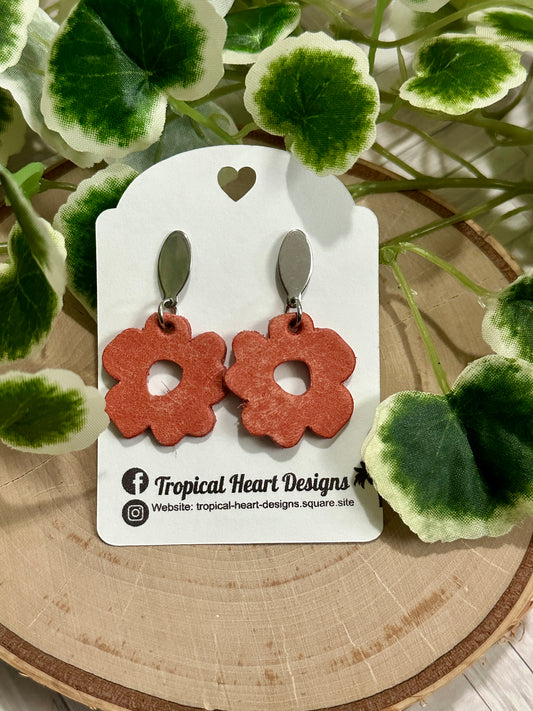 Boho Flower Earrings - Pink/Coral